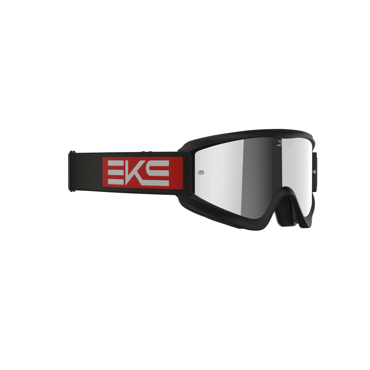 GOX Flat-Out Goggle EKS Black Red - Silver Mirror