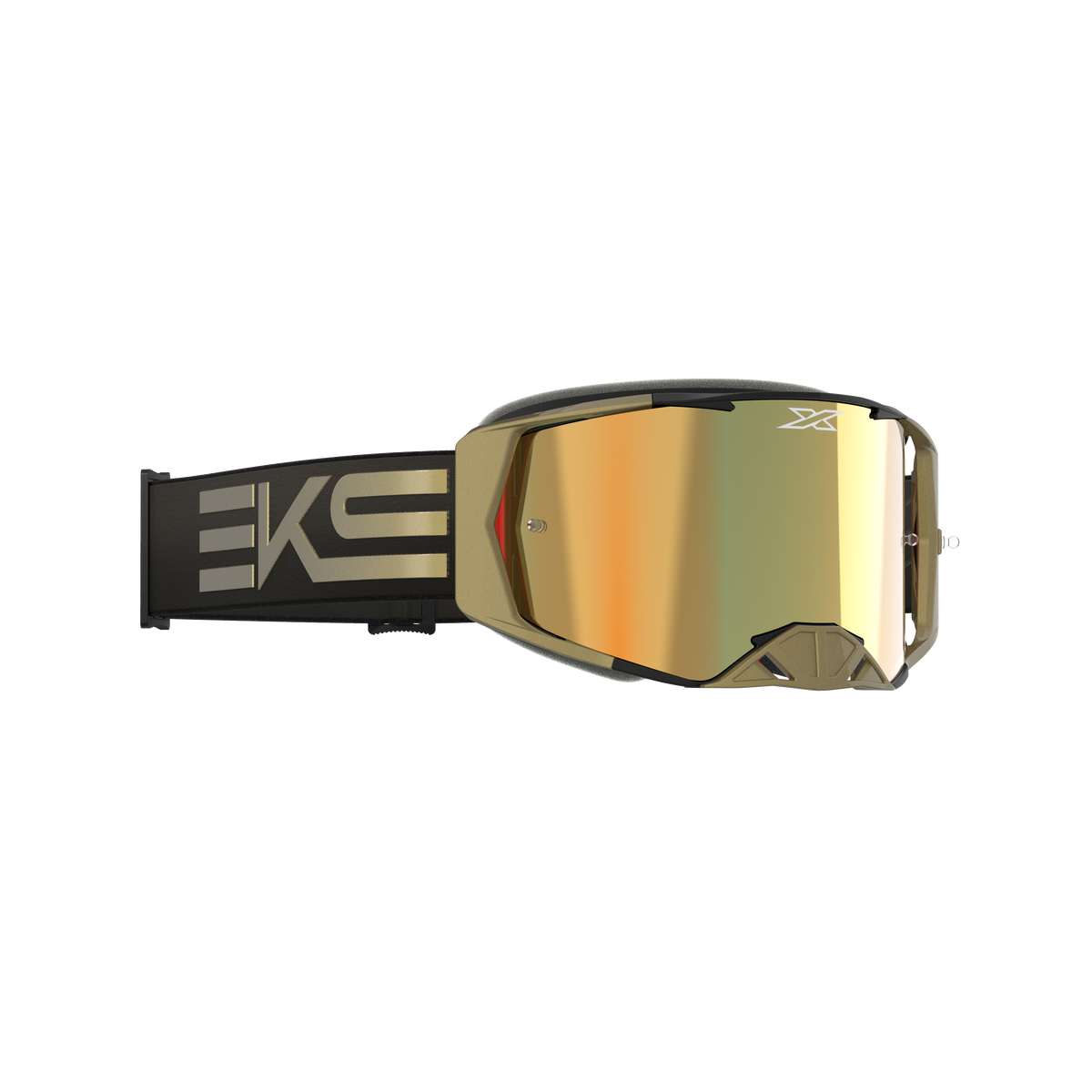 Lucid Goggle EKS Flag Black Gold - Gold Mirror Lens