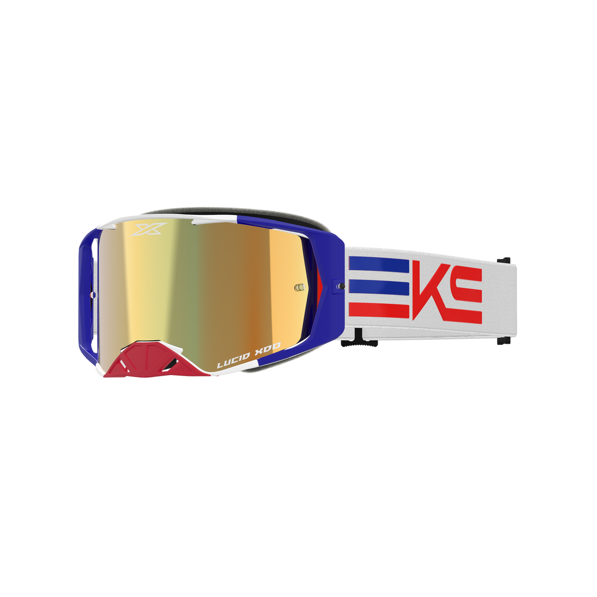 Lucid Goggle EKS Flag RWB - Gold Mirror Lens