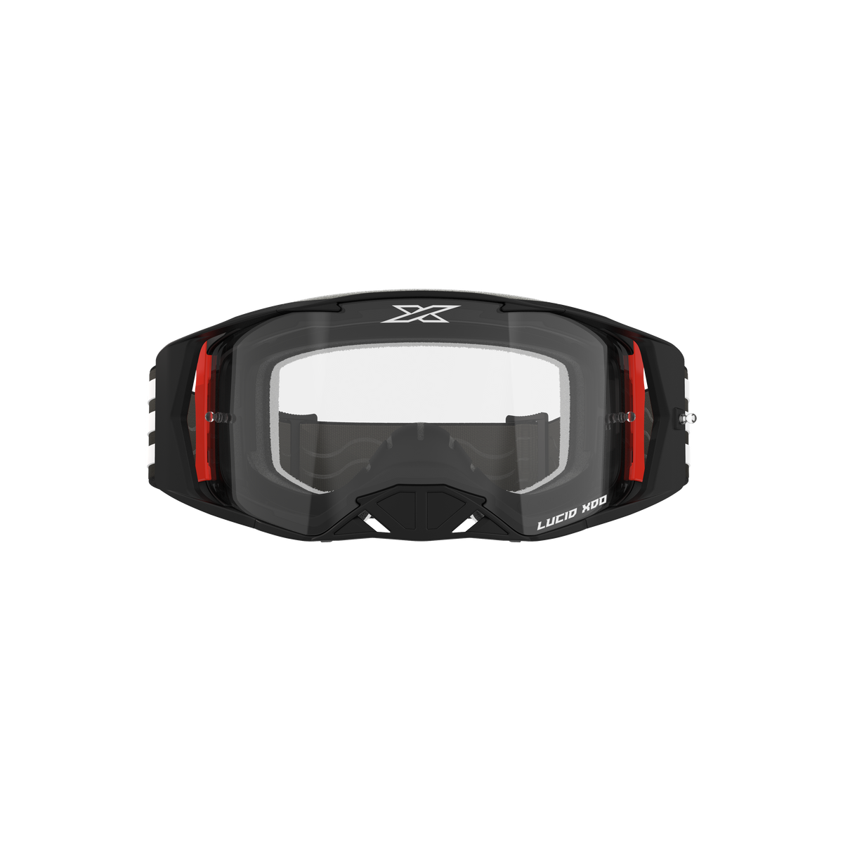 Lucid Race Face Goggle EKS Flag Black White - Clear Lens