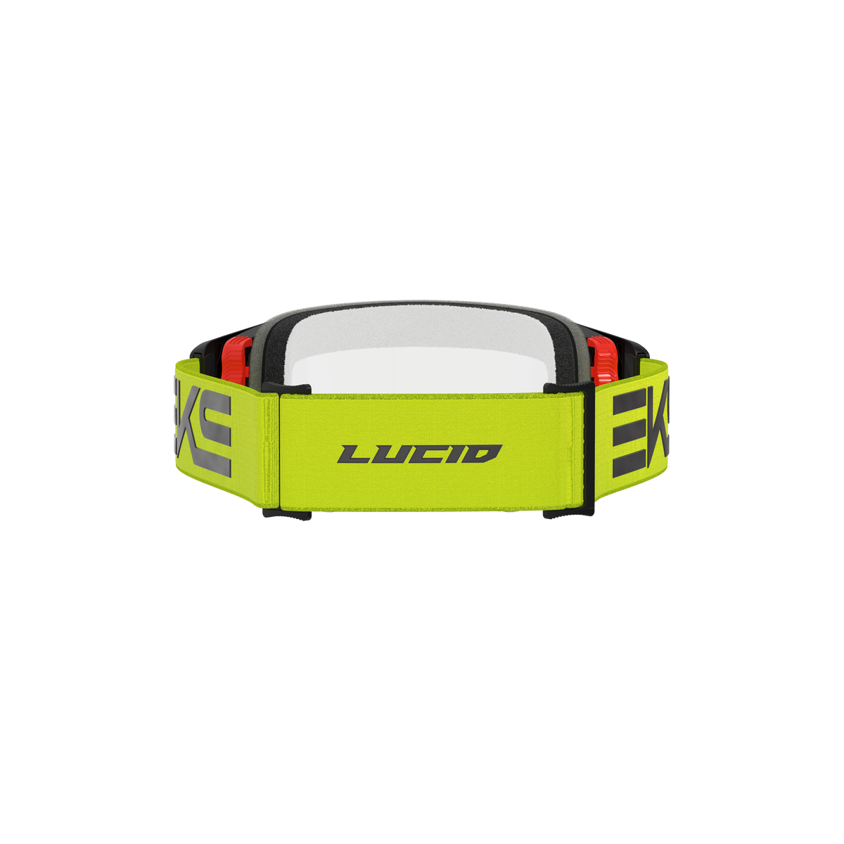 Lucid Race Face Goggle EKS Flag Flo Yellow Black - Clear Lens