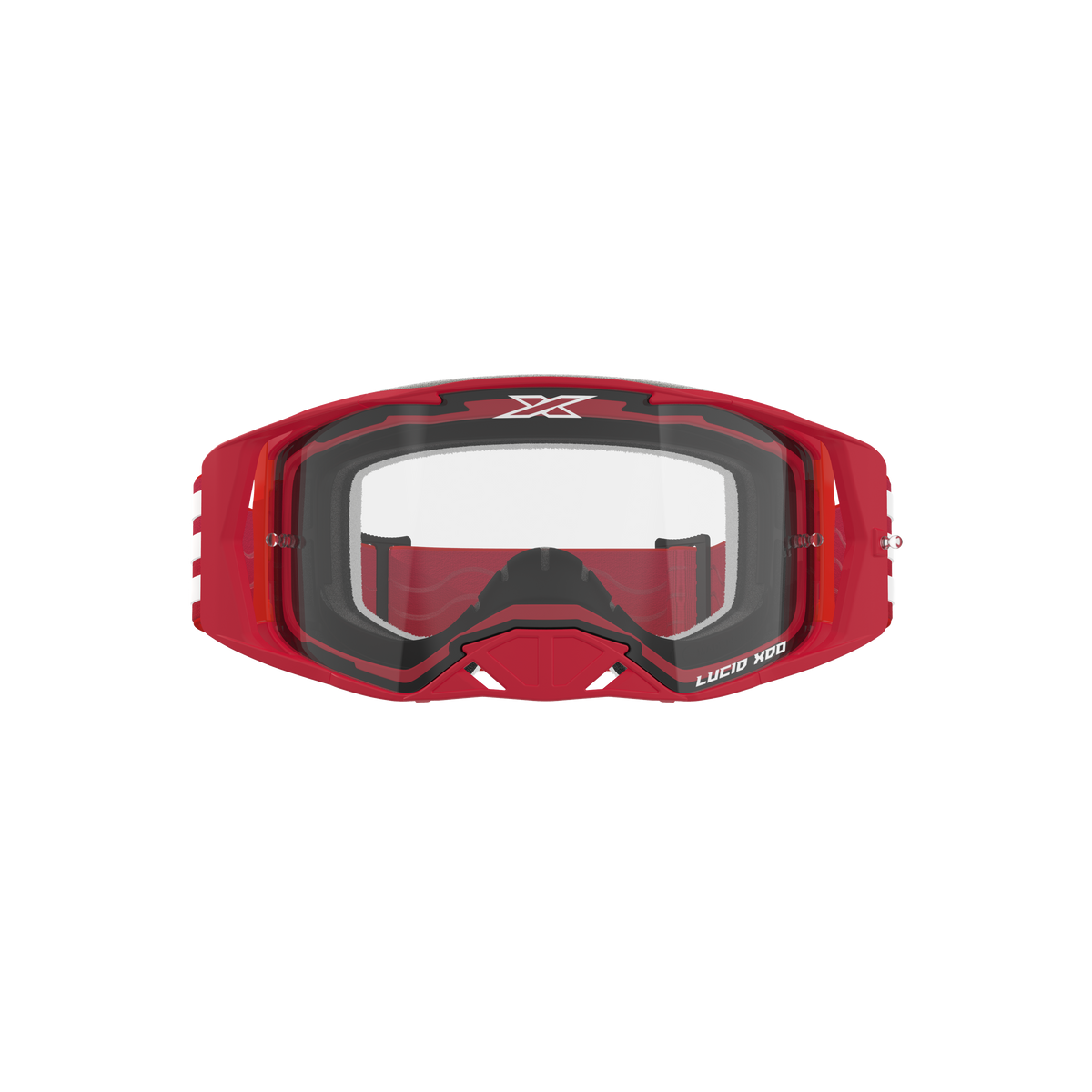 Lucid Race Face Goggle EKS Flag Red - Clear Lens