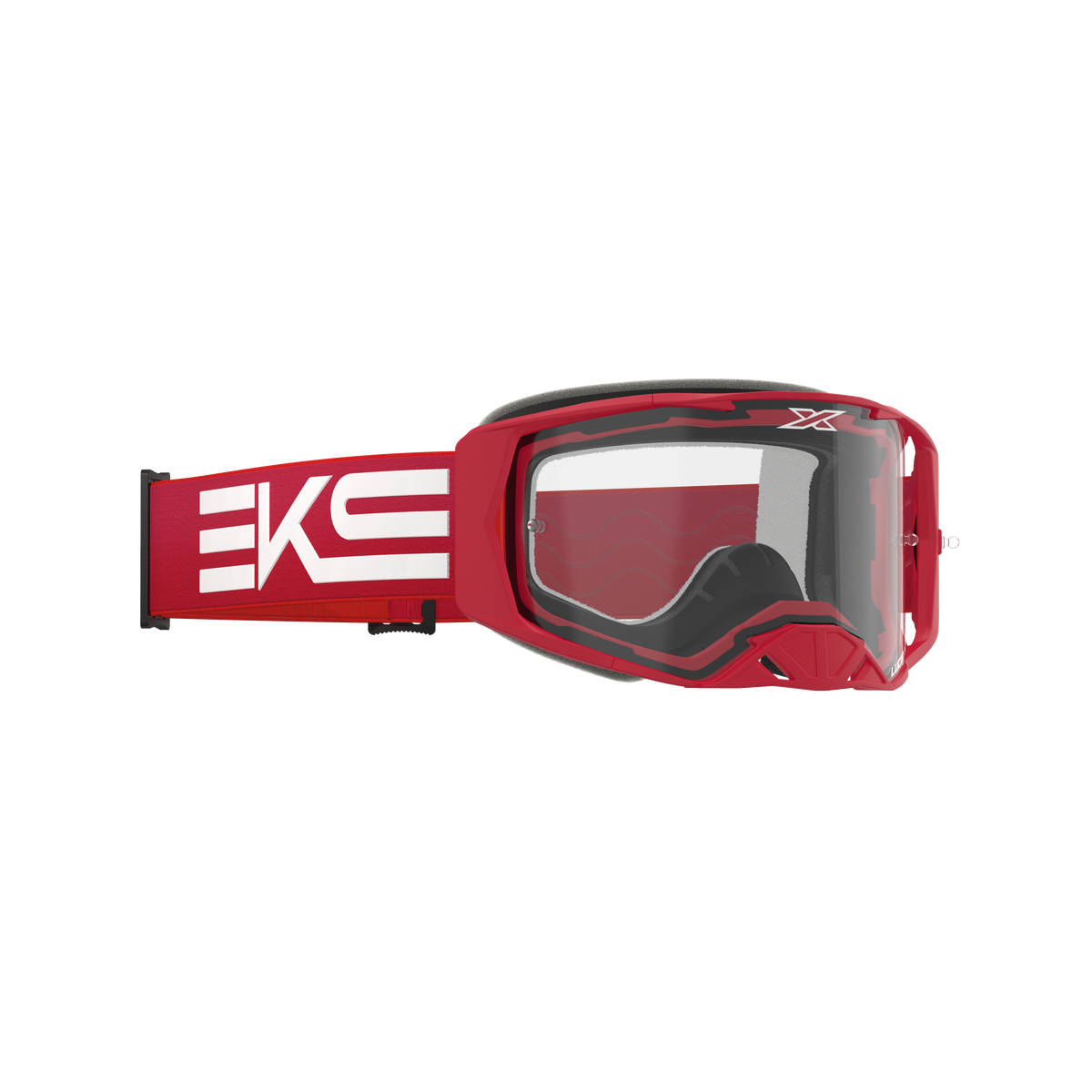 Lucid Race Face Goggle EKS Flag Red - Clear Lens