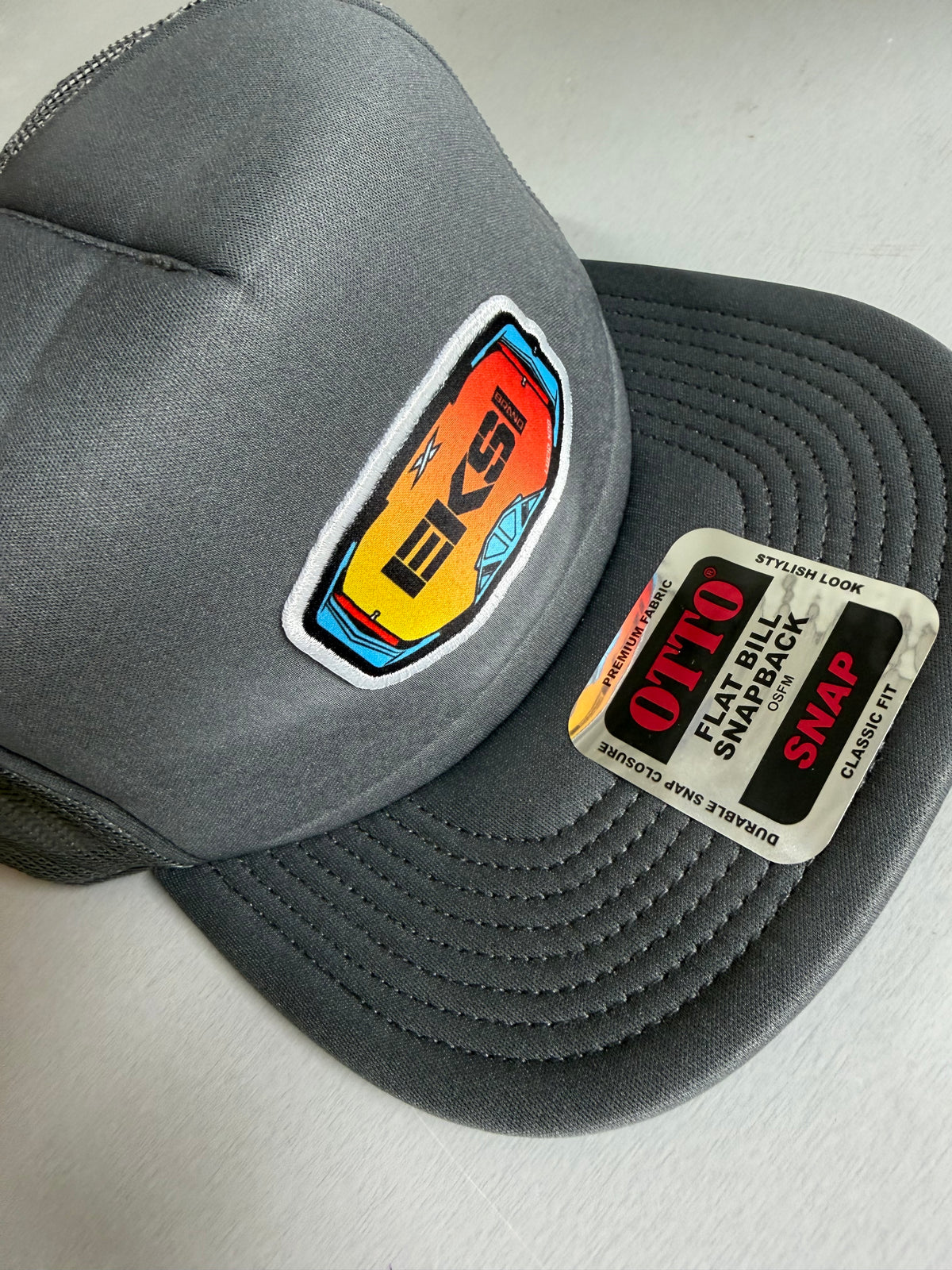 EKS Brand Flat Bill Goggle Patch Hat - Grey